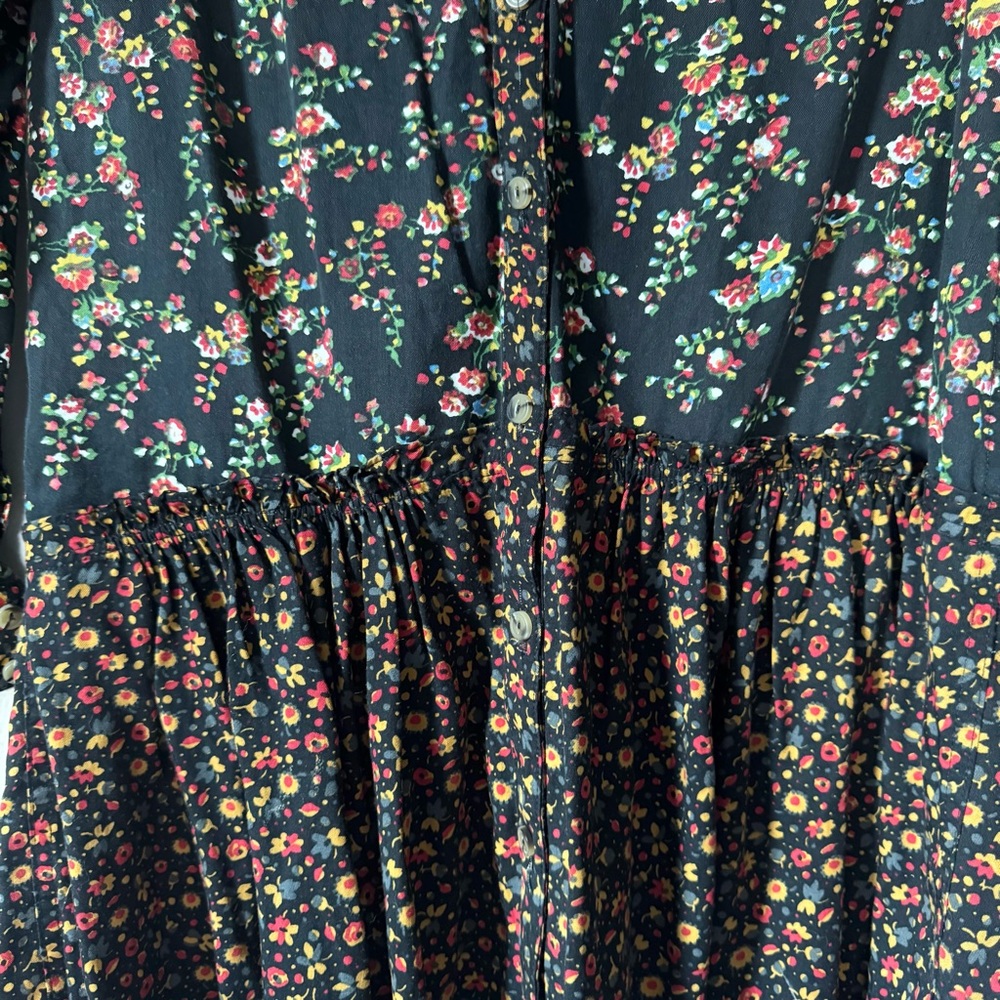 Anthropologie Maeve Floral black Tunic Dress 0 - Picture 11 of 15